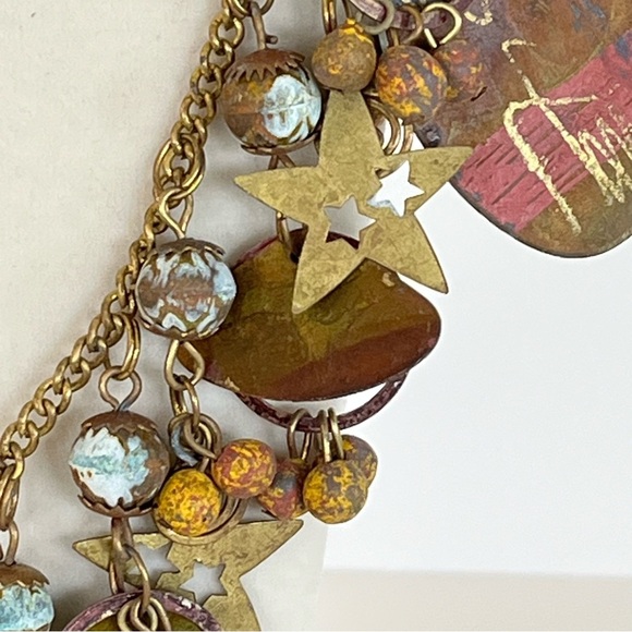 Bohemian Multi-Color Star Charm Statement Necklace - Picture 9 of 16